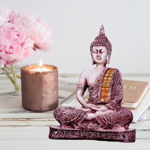 Meditation Buddha Showpiece for Home Decor (Brown) Polyresin - 9.5 Inch