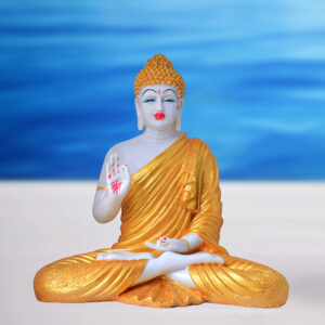 Meditation Big Buddha Showpiece for Home Decor (Golden) Marble - 15 Inch