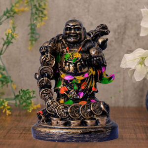 Laughing Buddha Showpiece for Home Decor (Brown) Polyresin - 7.5 Inch