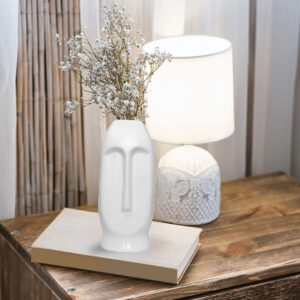 Human Face Flower Vases for Home Decor (White) Polyresin – 9.5 Inch