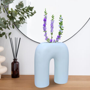 Inverted U-Shaped Flower Vases for Home Decor (Light Green) Polyresin – 9 Inch