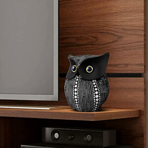 Antique Owl Showpiece for Home Decor (Black) Polyresin – 6 Inch