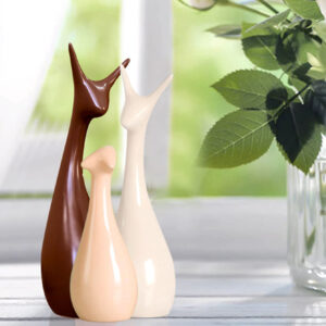 Lucky Deer Family Showpiece for Home Decor (Multicolor) Polyresin – 10 Inch