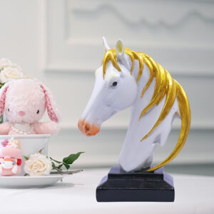 Horse Head Showpiece for Home Decor (White) Polyresin – 8 Inch