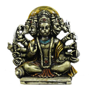 Panchmukhi Hanuman Idol Showpiece for Home Decor (Antique) Polyresin – 6 Inch