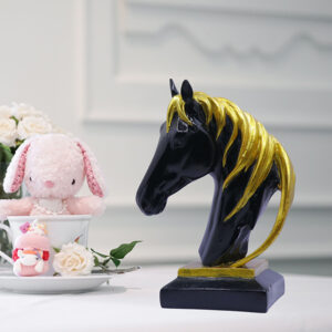 Horse Head Showpiece for Home Decor (Black) Polyresin – 8 Inch