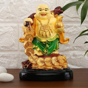 Laughing Buddha Showpiece for Home Decor (Multicolor) Polyresin - 7.5 Inch
