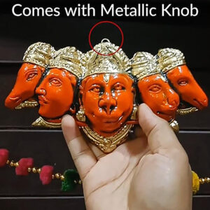Panchmukhi Hanuman for Wall Hanging Decor (Orange) Polyresin – 4 Inch