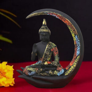 Chand Buddha Idol Showpiece for Home Decor (Multicolor) Polyresin – 10 Inch