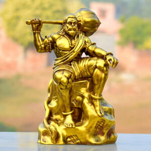 Bahubali Hanuman Idol Showpiece for Home Decor (Golden) Polyresin – 5 Inch