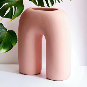 Inverted U-Shaped Showpiece for Home Decor (Pink) Polyresin – 9 Inch