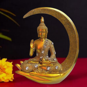 Chand Buddha Idol Showpiece for Home Decor (Golden) Polyresin – 10 Inch