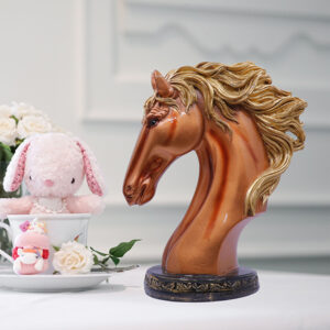 Horse Head Showpiece for Home Decor (Copper) Polyresin – 9 Inch