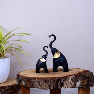 Elephant Showpiece for Home Decor (Black) Polyresin – 7.5 Inch