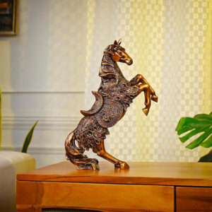 Antique Big Horse Showpiece for Home Decor (Antique) Polyresin – 14 Inch