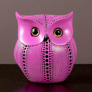 Owl Showpiece for Home Decor (Pink) Polyresin – 6 Inch