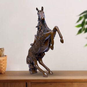 Antique Big Horse Showpiece for Home Decor (Brown) Polyresin – 14 Inch
