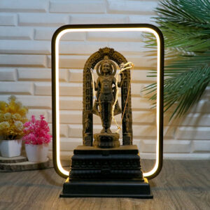 LED Ram Lalla for Home Decor (Black) Polyresin – 12 Inch