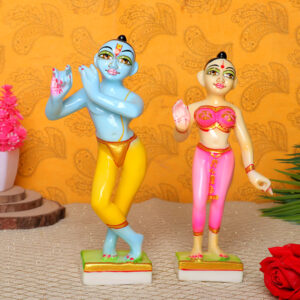 Jugal Jodi Radha & Krishna Idol Showpiece for Home Decor (Multicolor) Marble - 9 Inch