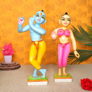Jugal Jodi Radha & Krishna Idol Showpiece for Home Decor (Multicolor) Marble - 15 Inch