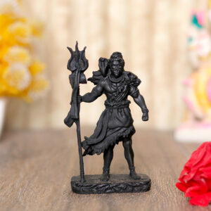 Lord Shiva Idol Statue Especially for Car Dashboard (Black) Polyresin - 5 Inch