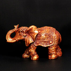 Antique Elephant Showpiece for Home Decor (Golden) Polyresin - 5.5 Inch