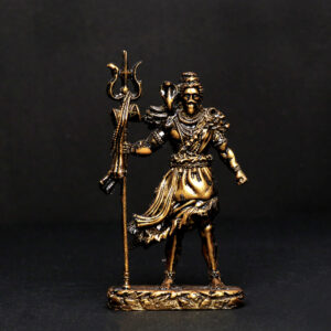 Lord Shiva Idol Statue Especially for Car Dashboard (Antique Gold) Polyresin - 5 Inch