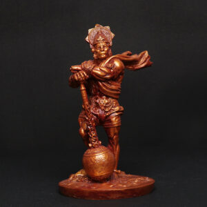 Bahubali Hanuman Idol Showpiece Espacially for Car Dashboad (Red & Golden) Polyresin - 8 Inch