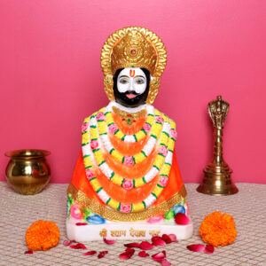 Khatu Shyam Idol Showpiece for Home Decor (Multicolor) Marble – 10.5 Inch