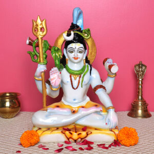 Lord Shiva Idol Showpiece for Home Decor (Blue) Marble – 12 Inch