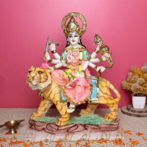 Goddess Maa Durga Idol Showpiece for Home Decor (Multicolor) Marble – 15 Inch