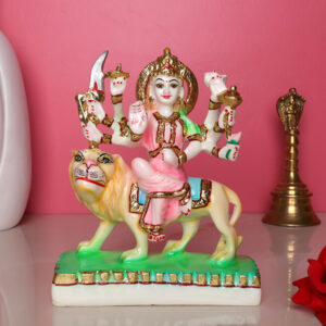 Goddess Maa Durga Idol Showpiece for Home Decor (Multicolor) Marble – 7 Inch