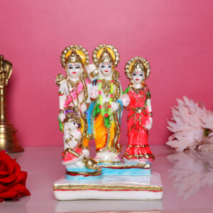 Ram Darbar Idol Showpiece for Home Decor (Golden Foil) Marble – 6 Inch