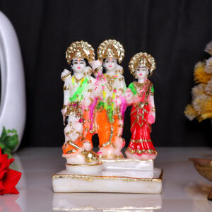 Ram Darbar Idol Showpiece for Home Decor (Golden Foil) Marble – 6 Inch