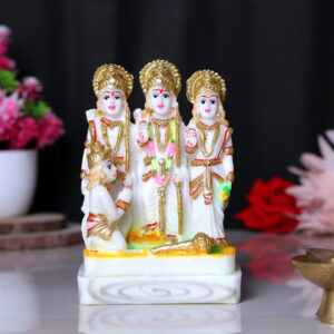 Ram Darbar Idol Showpiece for Home Decor (Golden Foil) Marble – 6 Inch