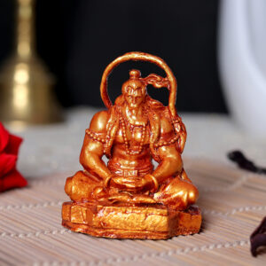 Lord Hanuman Idol Showpiece Especially for Car Dashboard (Golden) Polyresin - 2.8 Inch