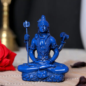 Lord Shiva Idol Statue Especially for Car Dashboard (Blue) Polyresin - 3 Inch