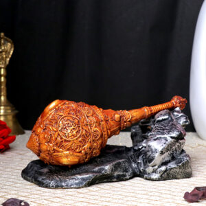 Hanuman Gada Idol Showpiece Espacially for Car Dashboad (Golden) Polyresin - 3 Inch