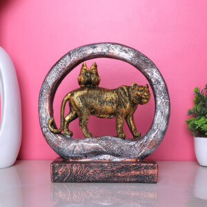 Antique Lion Showpiece for Home Decor (Polyresin) - 9 Inch