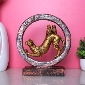 Antique Jaguar Showpiece for Home Decor (Polyresin)- 10 Inch