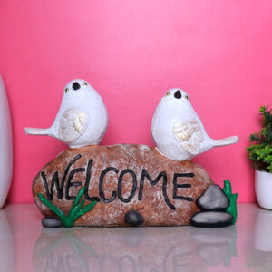 Welcome Sparrow Showpiece for Home Decor (Polyresin) - 7.5 Inch