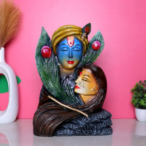 Antique Radha-Krishna Showpiece for Home Decor (Polyresin) - 15 Inch