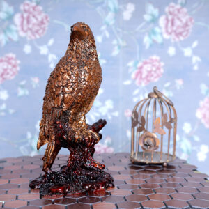 Mighty Eagle Showpiece for Home Decor (Copper) Polyresin – 8 Inch
