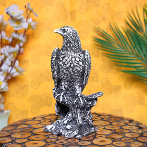 Mighty Eagle Showpiece for Home Decor (Black & White) Polyresin – 8 Inch