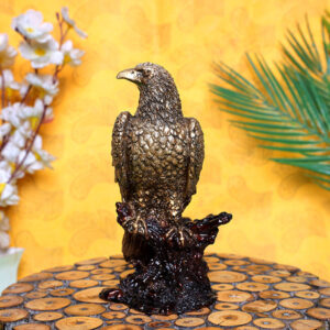 Mighty Eagle Showpiece for Home Decor (Antique Gold) Polyresin – 8 Inch