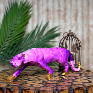 Jaguar Showpiece for Home Decor (Purple) Polyresin – 3 Inch