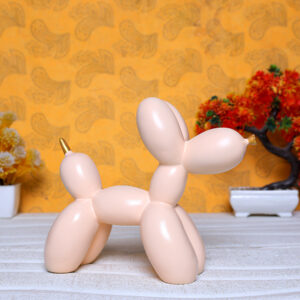 Balloon Dog Showpiece for Home Decor (Cream) Polyresin – 7.5 Inch