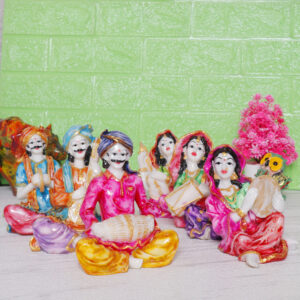 Traditional Rajasthani Musician Showpiece for Home Decor, Set of 6 (no.2) Marble – 6 Inch