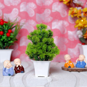 Green Artificial Plant Showpiece for Home Decor (Plastic) – 7 Inch