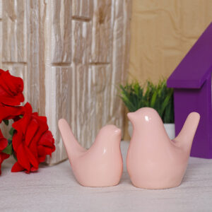 Creative Love Birds Showpiece for Home Decor (Peach) Polyresin – 3.5 Inch